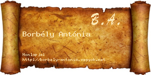Borbély Antónia névjegykártya