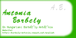 antonia borbely business card